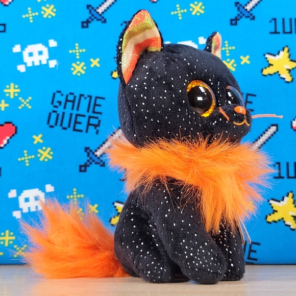 SOLD OUT - TY Beanie Boos Morticia the Black Cat 6" UltraSoft Halloween Plush - Picture 2 of 8